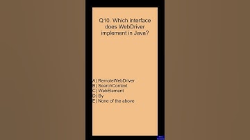 Selenium Interview MCQ Question [#10] | QA Automation Testing | Selenium WebDriver