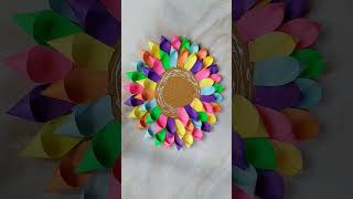 Colorful paper wall decor idea #shorts #youtubeshorts #diy #homedecor #papercraft