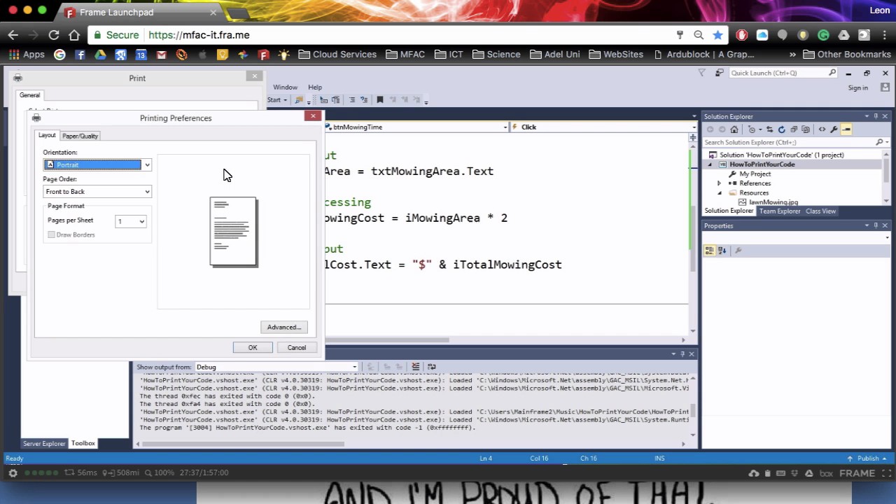 Printing From FRAME using the FRAME Virtual Printer - YouTube