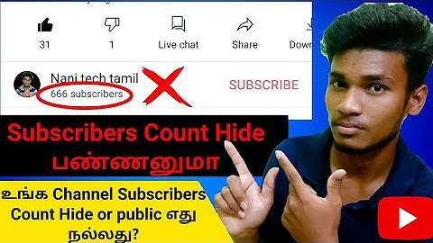 How to hide Subscriber count on youtube 2021 tamil subscribers count hidden| tamil hide subscribers