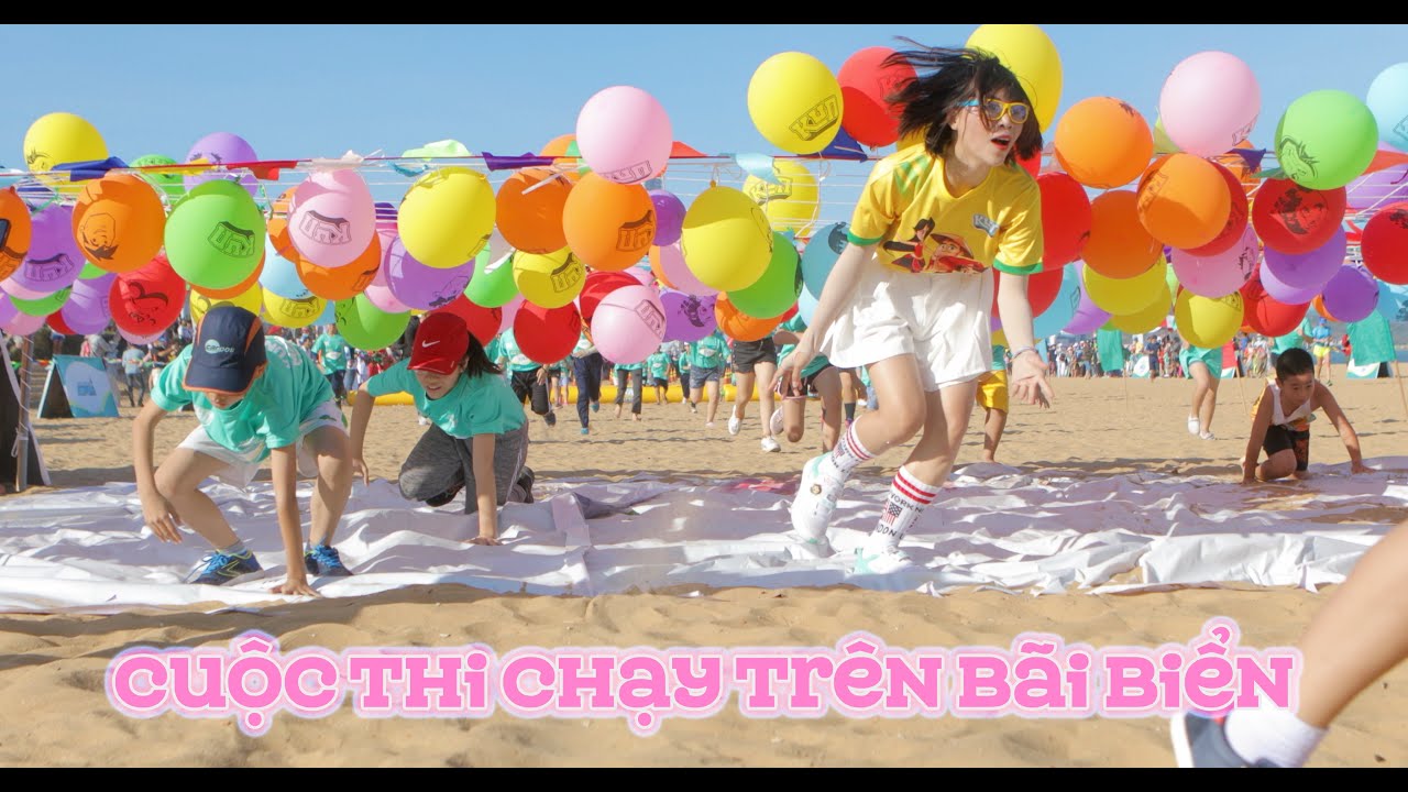 Thử Thách Chạy Đua Với 100 Bạn Nhỏ Trên Bãi Biển