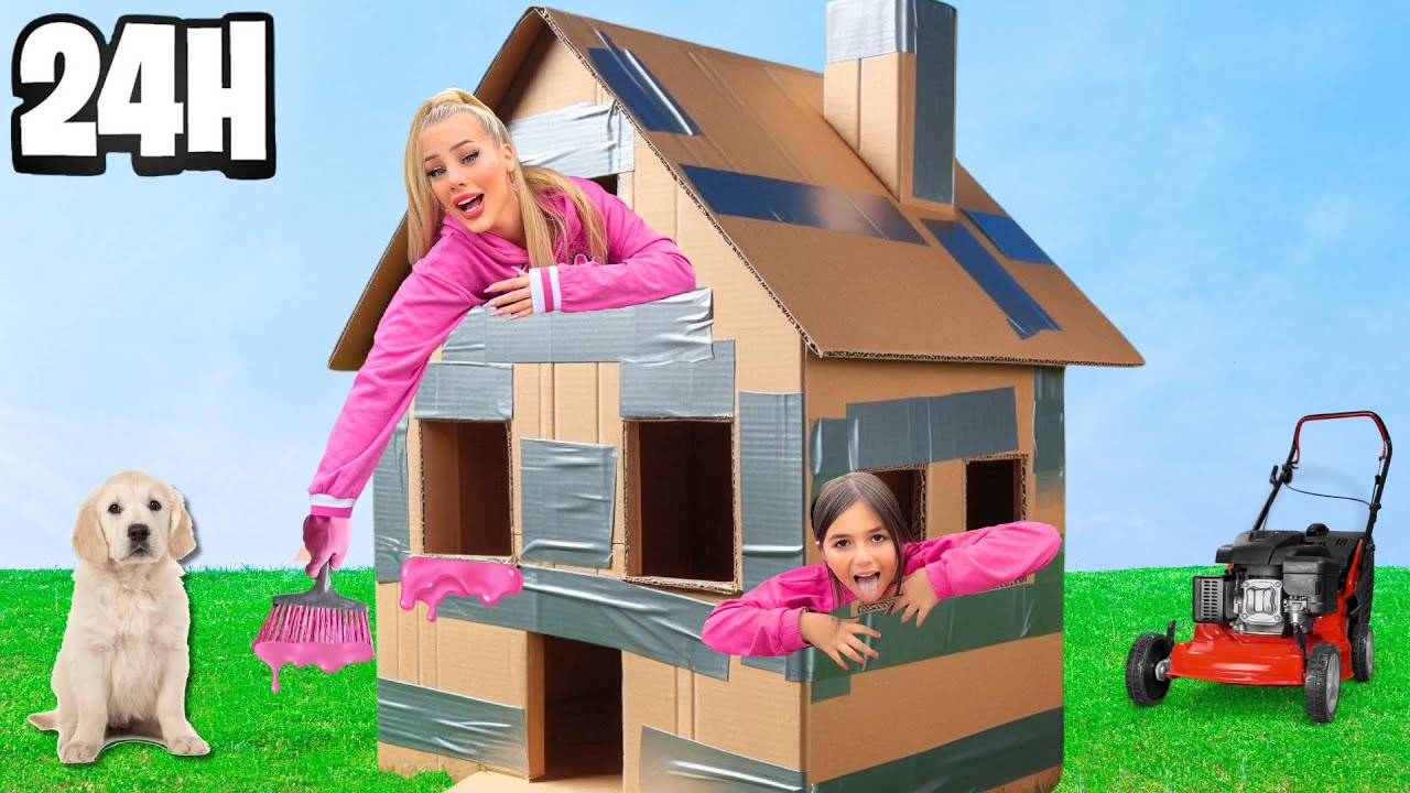 24 STUNDEN im PAPPHAUS überleben 🏠