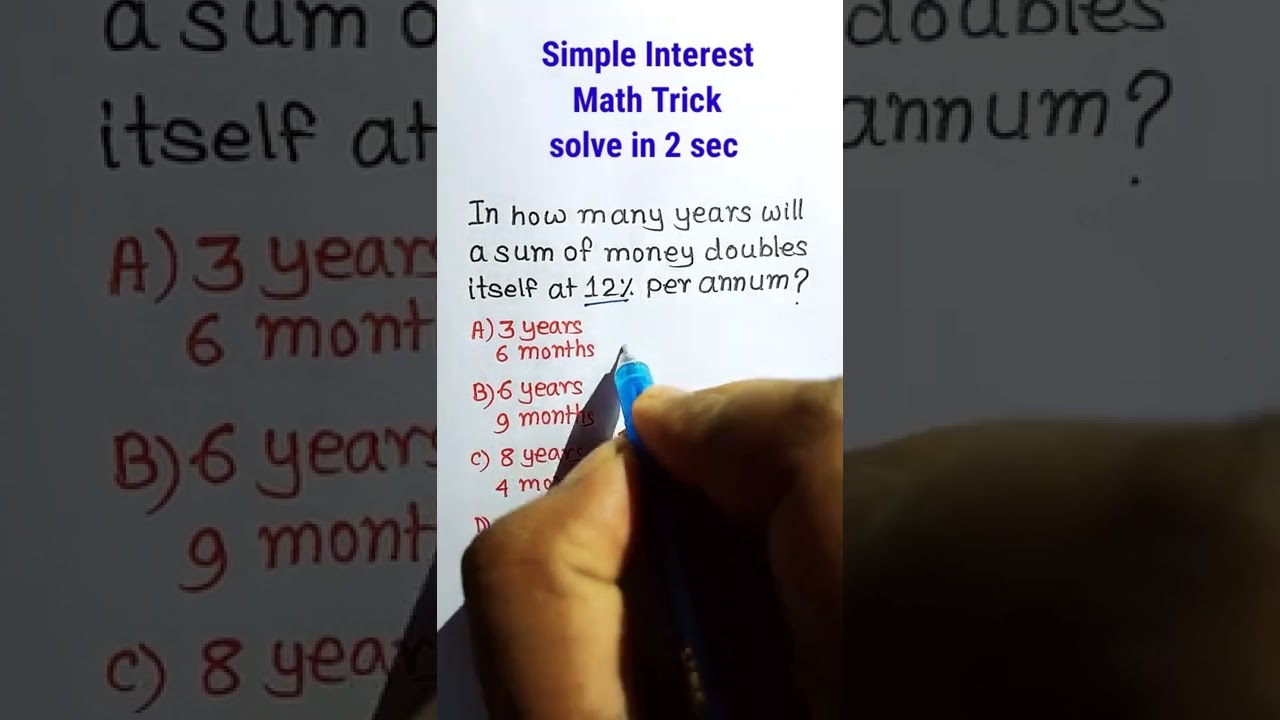 SSC GD CGL Special | Simple interest| Simple Interest Math Trick| Maths Tricks| 