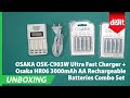 OSAKA OSK C903W Ultra Fast Charger + Osaka HR06 3000mAh AA Rechargeable Batteries Combo Set Unboxing