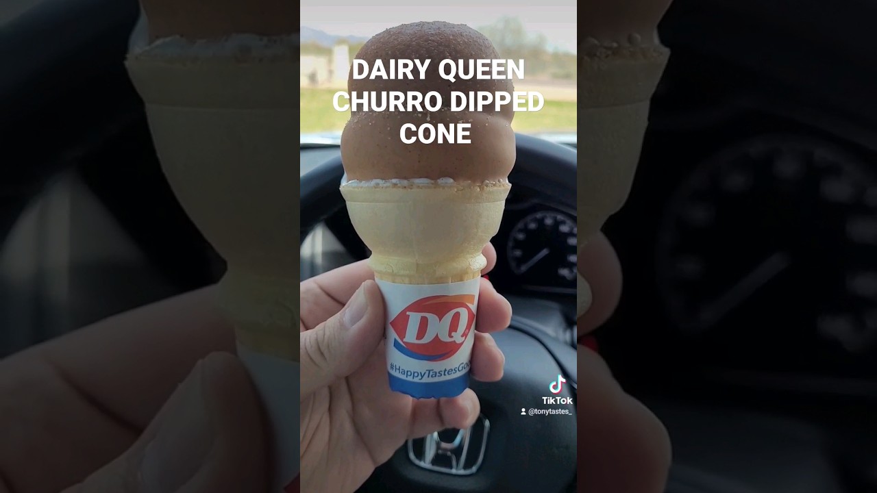 Dairy Queen churro dipped ice cream cone review dairyqueen cone 
