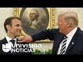 “Voy a quitarle esa caspa": los momentos más incómodos en el encuentro entre Macron y Trump