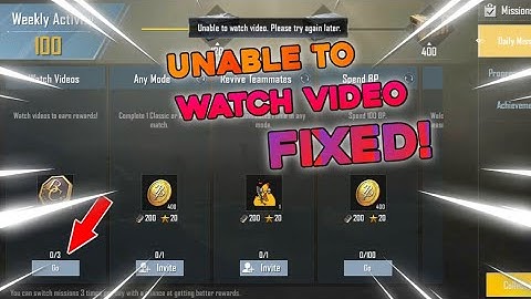 How To Fix Unable to  Watch Video  In PUBG Lite 🤑 | Increase  BC in  Seconds