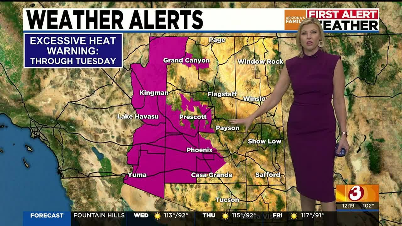 Heat continues in Phoenix with storms in other parts of AZ - YouTube