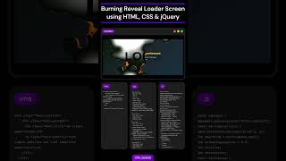 Burning Reveal Loader Screen using HTML, CSS &amp; jQuery | Creative Preloader Animation #webdesign