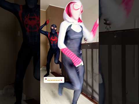 Spider-Man Miles Chasing his GF SpiderGwen #shorts #spiderman