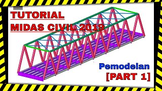BELAJAR MIDAS YUKS! | Pemodelan & Pembebanan Jembatan Rangka Baja Bentang 40M | Steel Truss Bridge screenshot 5