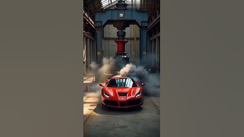Ferrari SF90 Crushed by Massive Hydraulic Press | Ultra-Realistic AI Car Crash Test! #ai #shorts