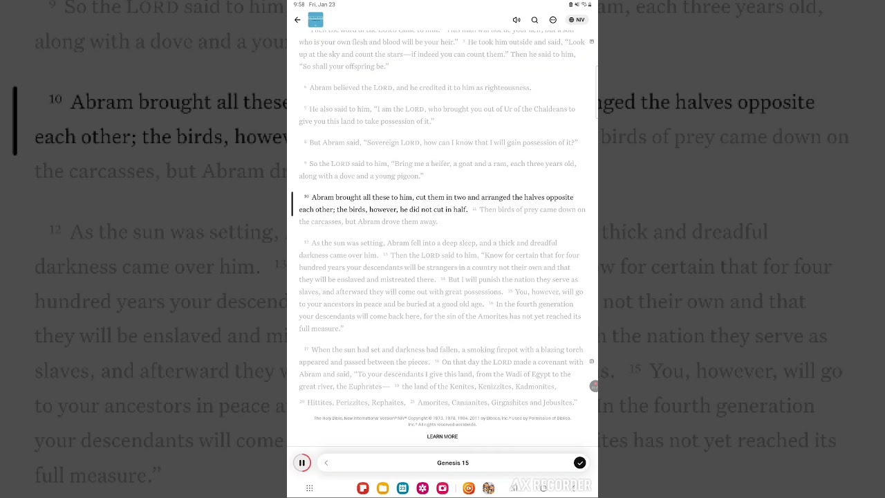 Bible reading: Genesis 15