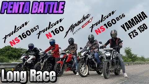 Pulsar NS160 BS7 vs Apache RTR 160 4v Pulsar N160 vs Pulsar NS160 BS6 vs Yamaha FZS 150 Drag Race