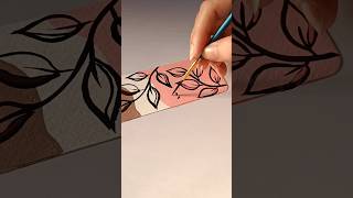 Aesthetic Pink+ Brown Boho Art Bookmark 🩷🤎 Minimal Abstract Painting #bookmark #bohoart #diy #art