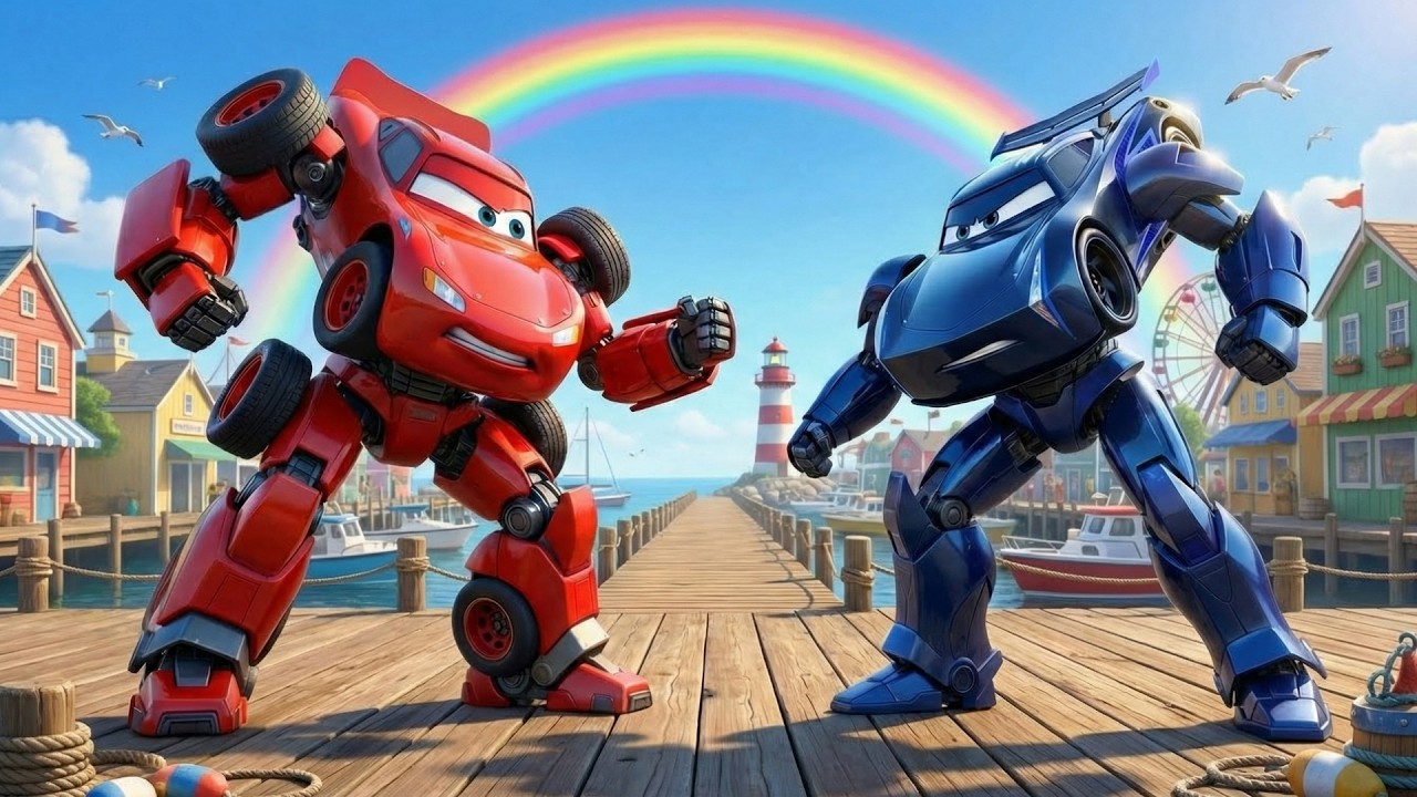 🌈⚓🤖 Max Robot vs Turbo Claw Robot — The Battle That Shook Rainbow Harbor! 🔥💥