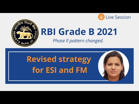 RBI Grade B 2021: Revised Strategy for ESI and FM | Strategy as per new pattern