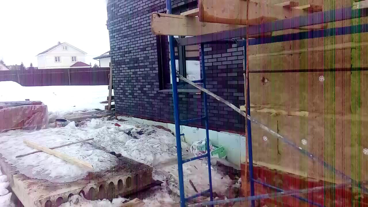 Утепление кирпичной стены стекловатой!!! - YouTube