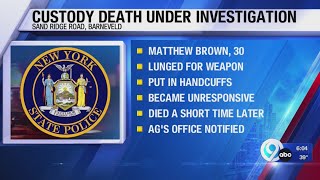 NYSP custody death under investigation