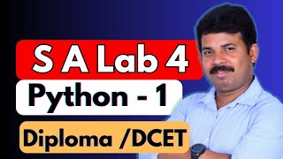 04 : S A Lab ||Python || Introduction || Syntax || Comments || Data Types | Variables ||DCET
