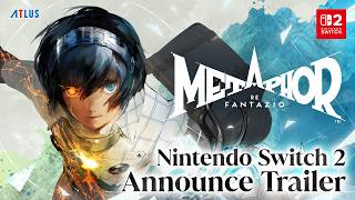 Metaphor: ReFantazio Nintendo Switch 2 ver. First Trailer
The award-winning RPG by ATLUS - Metaphor: ReFantazio - is finally coming to the Nintendo Switch 2 at the New Price!
Immerse yourself in the world of fantasy any time, anywhere!
Metaphor: ReFantazio Nintendo Switch 2 ver. Releasing 12 November 2026!
▼SNS
Facebook
https://www.facebook.com/Atlus.asia/
Instagram
https://www.instagram.com/atlus.sea/
Discord
https://discord.com/invite/atlussea
▼Metaphor: ReFantazio is also available on other platforms
Xbox Game Pass, Xbox Series X|S, PlayStation®5, PlayStation®4, Steam
#Metaphor #ATLUS Metaphor: ReFantazio Nintendo Switch 2 ver. First Trailer