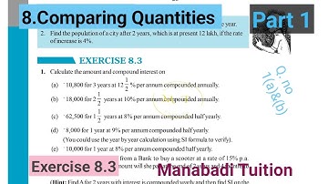 8th class maths| chapter 8|comparing Quantities| Exercise 8.3| Q no 1 (a)&(b)|CBSE|NCERT|