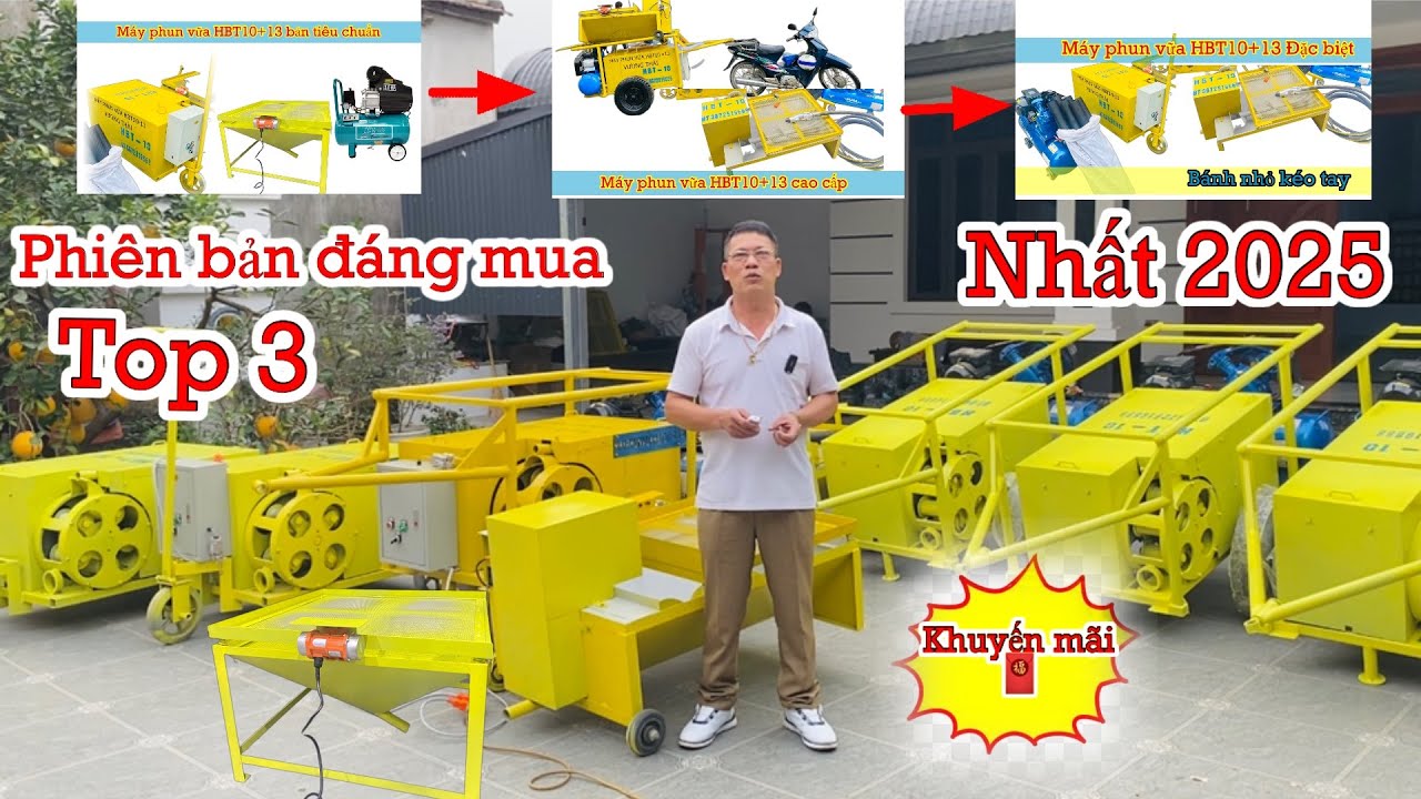 Top 3 phiên bản Máy Phun Vữa HBT10 2025 đáng mất nhất | Thái Vương