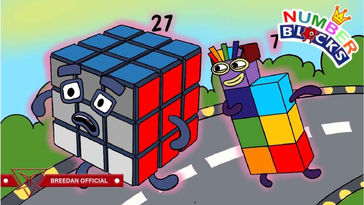 Numberblocks How To Draw Numbers 27 Rubic Run With Numbers 7 Coloring ...