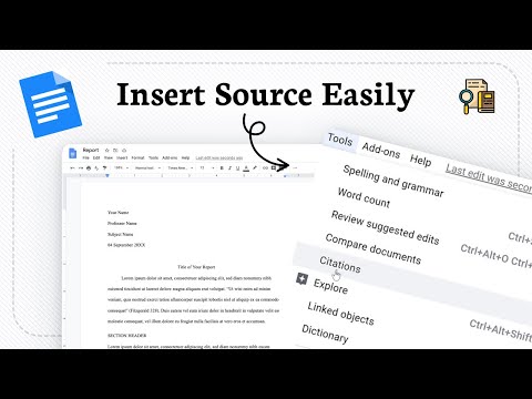كيفية إضافة الاستشهادات في مستندات جوجل إدخال المصدر