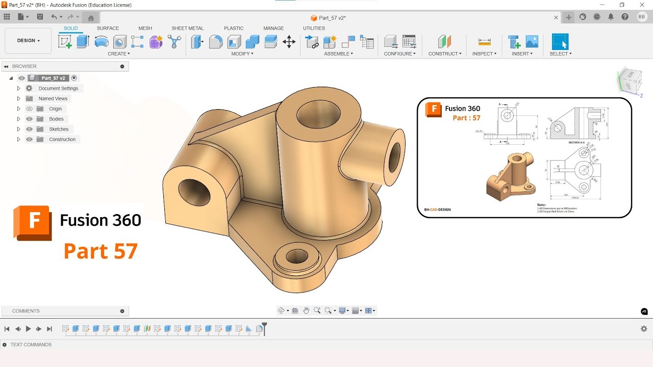 Fusion 360 tutorial 3D Modeling: Part 57 - YouTube