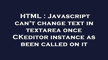 HTML : Javascript can