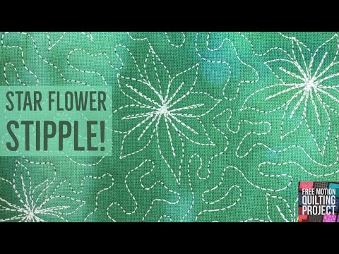 Star Flower Stipple all over quilting design quilted by Leah Day