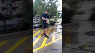 Soft washing this Storage King car park — no damage to painted lines screenshot 1