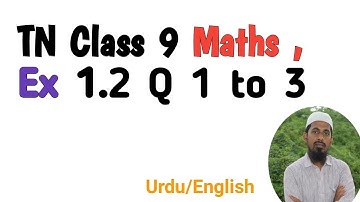 TN CLASS 9 MATHS|Set language |unit 1|ex 1.2 Q 1 to 3|in Urdu/English