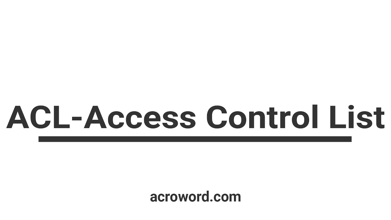 ACL Access Control List YouTube
