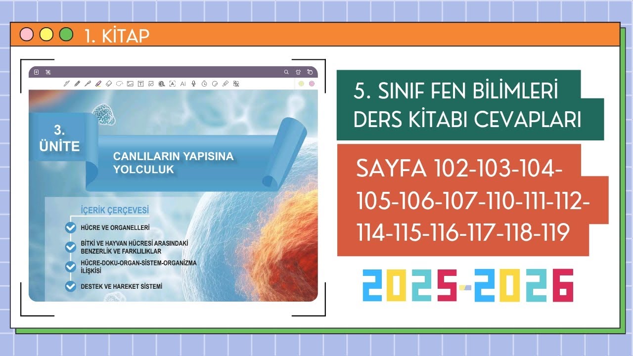 5.Sınıf Fen Bilimleri Kitabı Cevapları Sayfa 102-103-104-105-106-107-110-111-112-114-115-116-117-119
