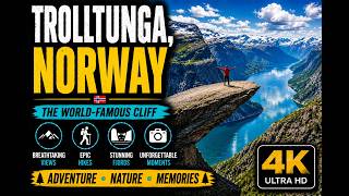 TROLLTUNGA 🇳🇴 | 4K ULTRA HD FJORD LOOP 🔁 | The Troll's Tongue ☀️✨ |