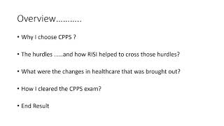 Importance  of  CPPS Certification  by Dr VVJaichandran