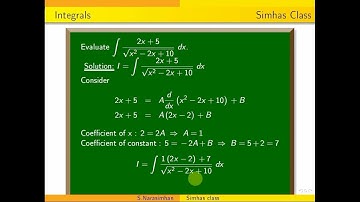 #Integrals || Evaluate integral of (2x+5) by \sqrt{x^2-2x+10}  dx