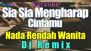 DJ Remix Sia Sia Mengharap Cintamu - Karaoke Nada Rendah Wanita (Gustrian Geno)