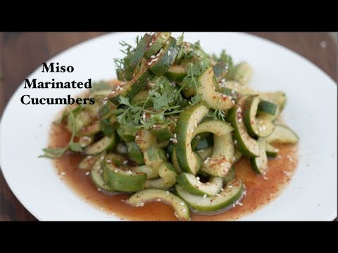 Miso marinated cucumbers, from the video