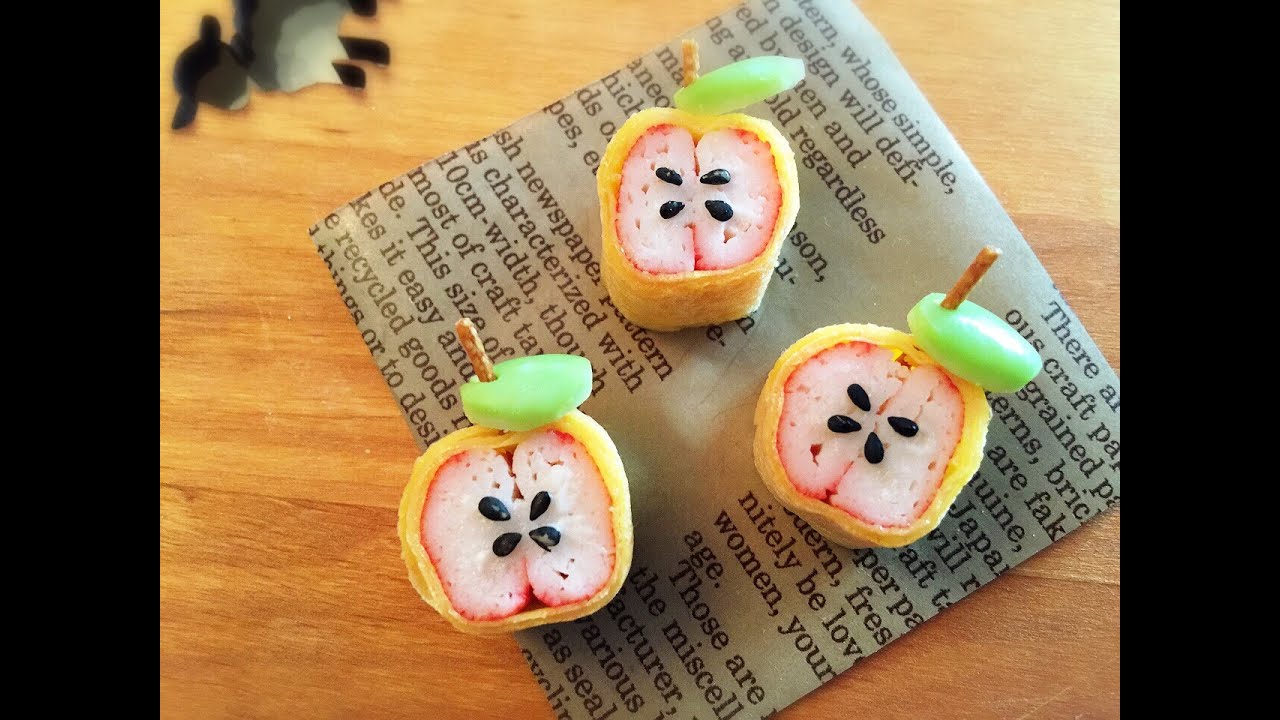 How To Make Cute Apples For Kyaraben かわいいりんごの作り方 By Obento4kids Youtube