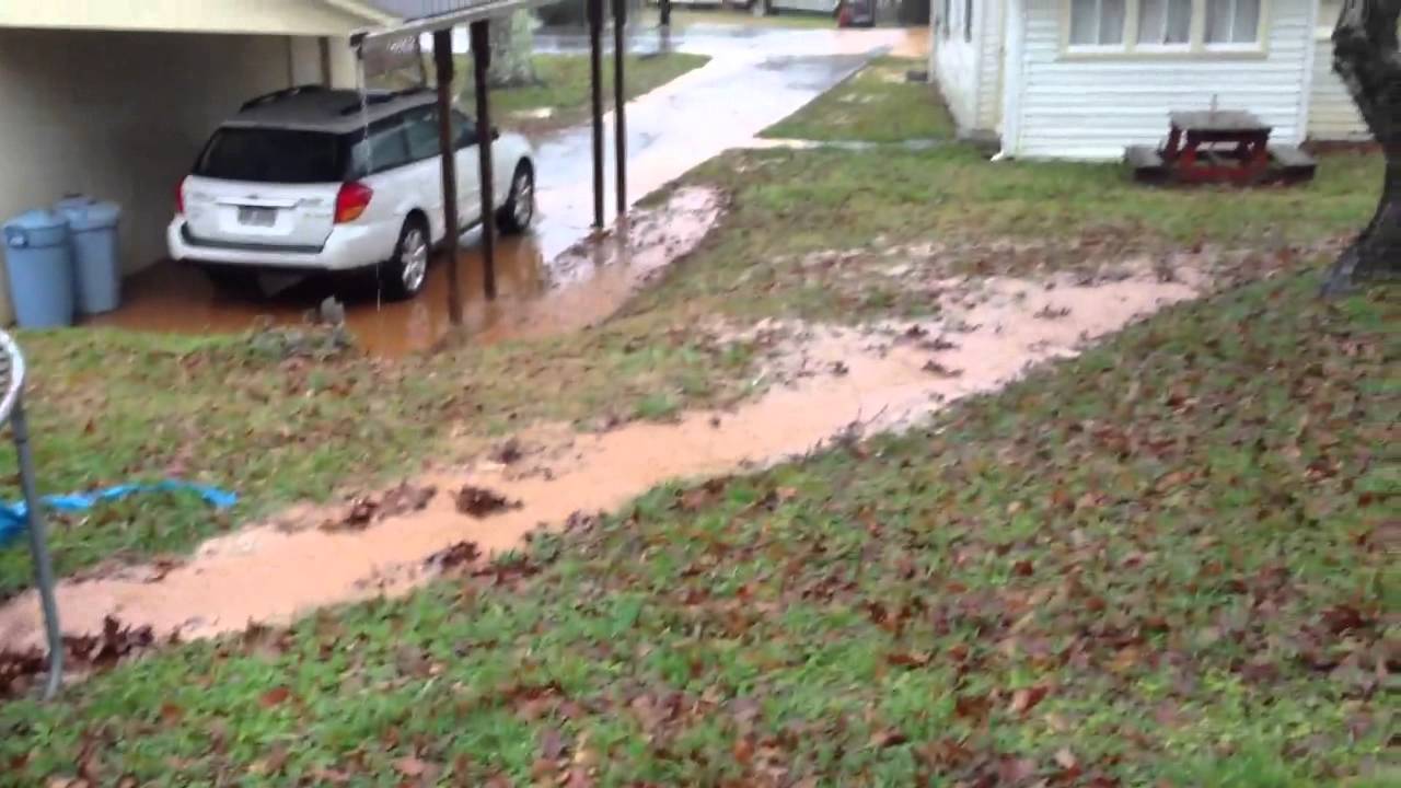 Back Yard & Carport Flooded - YouTube