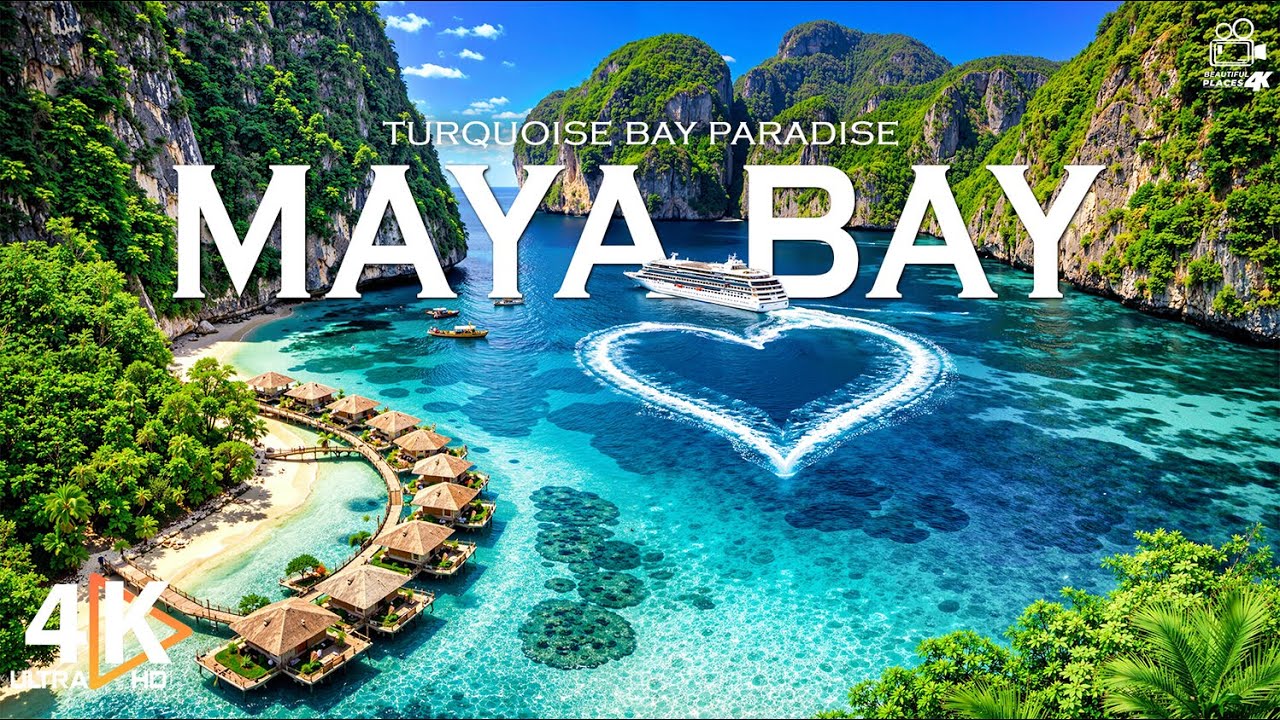 Залив Майя, Таиланд, 4K UHD 🌊 Бирюзовая лагуна, известняковые скалы и тропический рай