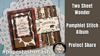 Two Sheet Wonder Pamphlet Stitch Album, Project Share for #paperstashsmash