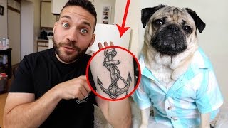 DOG ARTIST GIVES HIS FIRST TATTOO
