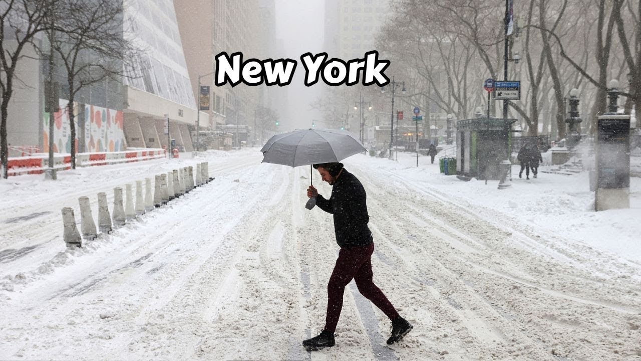 NYC Snowfall Walking Tour Walk Through New York City 4k Snow