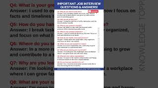 Famous 9 Most Important Job Interview Questions and Answers Net Worth