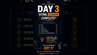 Day 3/365 | Learning HTML Text Formatting Tags | My Coding Journey | Code & Chronicles