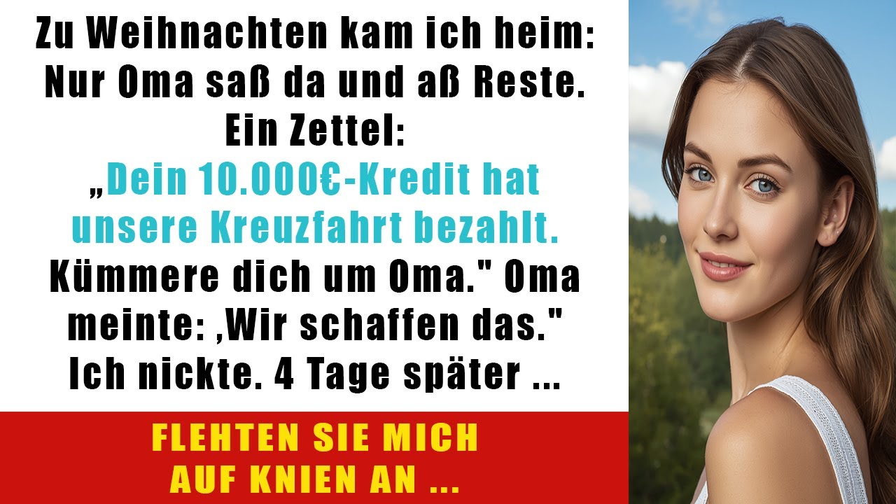 Das Haus war leer als ich kam  Nur Oma aß Reste  Ein Zettel sagte